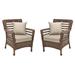 Modern Concept Faux Sea Grass Resin Rattan Patio Chairs set (Set of 2 Armchairs)