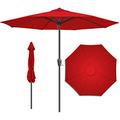 Upstartech Garden Parasol 2.7m, Patio Umbrella Outdoor Large With Crank Handle & Plug, Sun Shade UV Protective Water Resistant for Beach, Garden Table, Pools, Height 2.3m - No Base (Red)