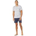 HOM Men's Marseillais Short Sleepwear Pajama Set, Marine/Blanc, M