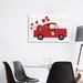 East Urban Home Rustic Valentine Truck by Kathleen Parr Mckenna - Wrapped Canvas Print Metal in Red | 26 H x 40 W x 1.5 D in | Wayfair