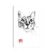 East Urban Home Cute Cat Face by Péchane - Wrapped Canvas Painting Print Canvas in Black | 12 H x 8 W x 0.75 D in | Wayfair