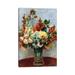 East Urban Home Flowers in a Vase by Pierre-Auguste Renoir - Wrapped Canvas Painting Print Canvas in Black/Green/Red | Wayfair
