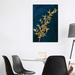 East Urban Home Gold Leaves on Navy II by Lanie Loreth - Wrapped Canvas Painting Print Metal in Blue | 40 H x 26 W x 1.5 D in | Wayfair