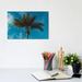 East Urban Home Palm Tree II by Bethany Young - Wrapped Canvas Photograph Print Canvas in Blue/Green | 8 H x 12 W x 0.75 D in | Wayfair