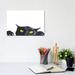 East Urban Home Funny Peeking Black Cat by Alexey Dmitrievich Shmyrov - Wrapped Canvas Painting Canvas | 8 H x 12 W x 0.75 D in | Wayfair