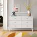 Mercury Row® Milo Mid Century Modern Dresser, 6-Drawer Wood in White, Size 33.0 H x 52.5 W x 16.0 D in | Wayfair C245F673B3264BA6A88C65A72D474213