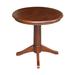 Lark Manor™ Thelma Solid Wood Pedestal Dining Table Wood in Brown, Size 29.9 H x 30.0 W x 30.0 D in | Wayfair 7E66E2DB01A9401EBA5F84DB756F896E
