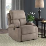 Lark Manor™ Kingsdown 37" Wide Velvet Manual Standard Recliner Velvet in Gray | 39 H x 32 W x 37 D in | Wayfair E8AA2BB82070461DB24E54F03D9BA3EF