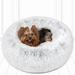 Tucker Murphy Pet™ Evangelista Faux Fur Self Warming Indoor Round Donut Cuddler Memory Foam in White, Size 6.0 H x 23.0 W x 23.0 D in | Wayfair