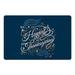 Blue 27 x 18 x 1 in Kitchen Mat - The Holiday Aisle® Happy Thanksgiving Script Floor Mat Synthetics | 27 H x 18 W x 1 D in | Wayfair