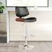 Wade Logan® Attie Swivel Adjustable Height Armless Bar Stool w/ Pedestal Base in Faux Leather & Metal in Gray/Black | 21 W x 20 D in | Wayfair