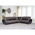 Gray/Black Sectional - Ottomanson Armada Air Reversible L-Shaped Sleeper Sofa Sectional w/Storage Seats for Living Room Microfiber/Microsuede | Wayfair