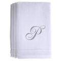 Creative Scents Monogrammed 4 Piece 100% Cotton Fingertip Towel Set 100% Cotton in Gray/Blue | Wayfair 8332-P