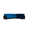 Blue/Black Sectional - Ottomanson Armada Reversible L-Shaped Sleeper Sofa Sectional w/Storage Seats for Living Room Microfiber/Microsuede | Wayfair
