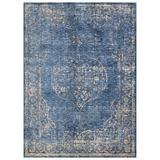 Blue 84.25 x 59.84 x 0.12 in Area Rug - Bungalow Rose 5X7 Traditional Accent Rug In Navy w/ Ivory Persian Nain Design (4' 11" X 7' 0") Polyester | Wayfair