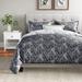 Gracie Oaks Jake-Lee Microfiber Reversible Traditional Duvet Cover Set Microfiber in Black | Full/Queen Duvet Cover + 2 Shams | Wayfair