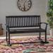 August Grove® Outdoor Candleick Rocking Solid Wood Bench in Gray/Black | 33.5 H x 49.5 W x 37 D in | Wayfair 826642E2E38B4C1D9C3AA29D8C3CDB32