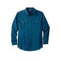 Men's Big & Tall Solid Double-Brushed Flannel Shirt by KingSize in Midnight Teal (Size 7XL)