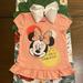 Disney Shirts & Tops | Girls Disney Minnie Mouse Tee With Ruffles | Color: Orange/White | Size: 6g