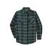 Men's Big & Tall Plaid Flannel Shirt by KingSize in Hunter Plaid (Size 5XL)