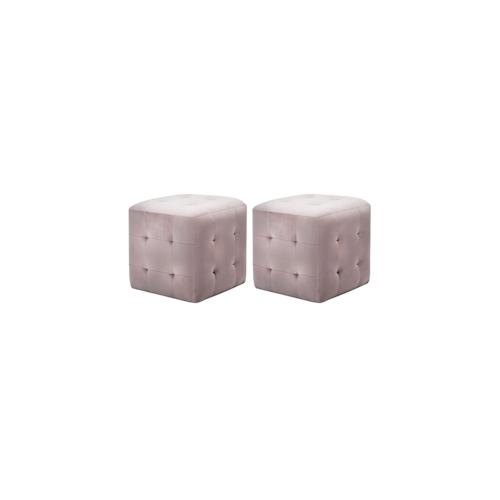 vidaXL Pouf 2 Stk. Rosa 30x30x30 cm Samtstoff