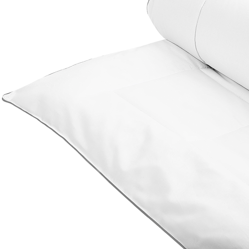 Bettdecke Weiß Mikrofaser und Japara Baumwolle 200 x 220 cm Warm für Winter Monochromatisch Steppdecke Steppbett mit Paspel Schlafzimmer