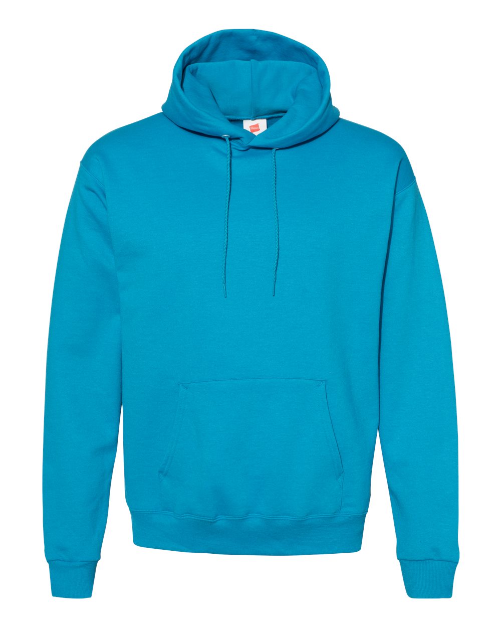 Hanes P170 Ecosmart 50/50 Pullover Hooded Sweatshirt in Teal size Small | Cotton Polyester