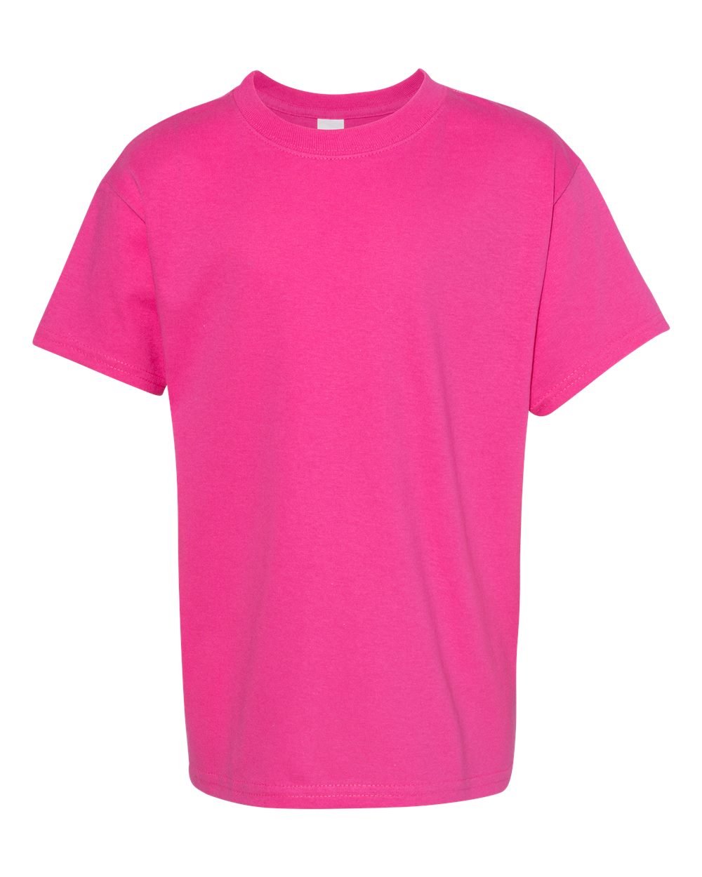 Hanes 5480 Youth Essential-T T-Shirt in Wow Pink size Large | Cotton