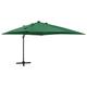 vidaXL Parasol déporté avec mât et lumières LED Vert 300 cm