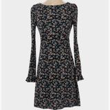 Free People Dresses | Free People Casual Black Floral Dress- A-Line | Color: Black/Green | Size: Xs