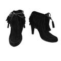 Gucci Shoes | Gucci: Black, Suede Leather Fringe Ankle Boots | Color: Black | Size: 9