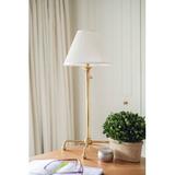 Hudson Valley Classic No.1 Table Lamp by Mark D. Sikes Metal/Fabric in Yellow | 24 H x 10 W x 10 D in | Wayfair MDSL107-AGB