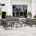Latitude Run® Tolono 5 Piece Aluminum Outdoor Sectional Seating Group w/ Cushions Metal/Rust - Resistant Metal, Size 32.0 H x 73.0 W x 26.0 D in