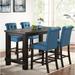 Foundry Select Danica 4 - Person Counter Height Dining Set Wood in Black/Brown | Wayfair 03B4ECB0B85342BD8F9A3C39C06AC084