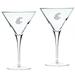 Washington State Cougars 2-Piece 10oz. Luigi Bormioli Titanium Martini Glass Set