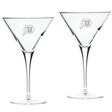 Utah Utes 2-Piece 10oz. Luigi Bormioli Titanium Martini Glass Set