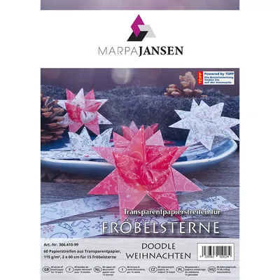 Transparentpapierstreifen-Set Fröbelsterne Weihnachten, 60 Streifen Image