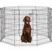 BestPet Puppy Pet Playpen 8 Panel Indoor Outdoor Metal Protable Folding Animal Exercise Dog Fence Metal in White | 84 W x 84 D in | Wayfair