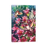 East Urban Home Hummingbird & Lilies by Greg & Company - Wrapped Canvas Photograph Canvas | 12 H x 8 W x 0.75 D in | Wayfair