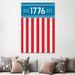 East Urban Home 1776 - America - Wrapped Canvas Graphic Art Print Canvas in Blue/Red | 12 H x 8 W x 0.75 D in | Wayfair