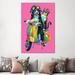 East Urban Home Couple on Scooter in Pink by P.D. Moreno - Wrapped Canvas Painting Metal | 60 H x 40 W x 1.5 D in | Wayfair