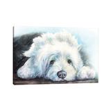 East Urban Home Old English Sheepdog Puppy by George Dyachenko - Wrapped Canvas Painting Canvas | 8 H x 12 W x 0.75 D in | Wayfair