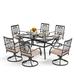 Lark Manor™ Alyah Rectangular 6 - Person 60.2" Long Outdoor Dining Set w/ Cushions Metal in Black | 28 H x 60.2 W x 37.8 D in | Wayfair