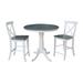 36" Round Extension Dining Table With 2 X-back Counter Height Stools - Set of 3 Pieces
