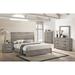 Roundhill Furniture Floren Contemporary Weathered Gray Wood Bedroom Set, Panel Bed, Dresser, Mirror, Nightstand, Chest