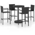 Vidaxl - Ensemble de bar de jardin 5 pcs R�sine tress�e Noir