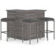 Meuble de bar de jardin 4 pcs avec coussins R�sine tress�e Gris - Vidaxl