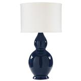 Brynn Double Gourd Lamp - Sage, Box Pleat Linen White - Ballard Designs Sage - Ballard Designs