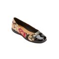 Extra Wide Width Women's The Fay Slip On Flat by Comfortview in Floral Metallic (Size 8 WW)