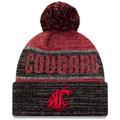 Men's New Era Crimson Washington State Cougars Team Freeze Cuffed Knit Hat with Pom